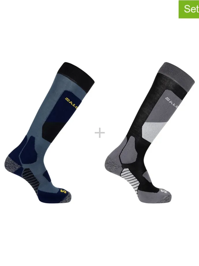 2er-Set: Ski-/ Snowboardsocken "Access" in Schwarz/ Blau