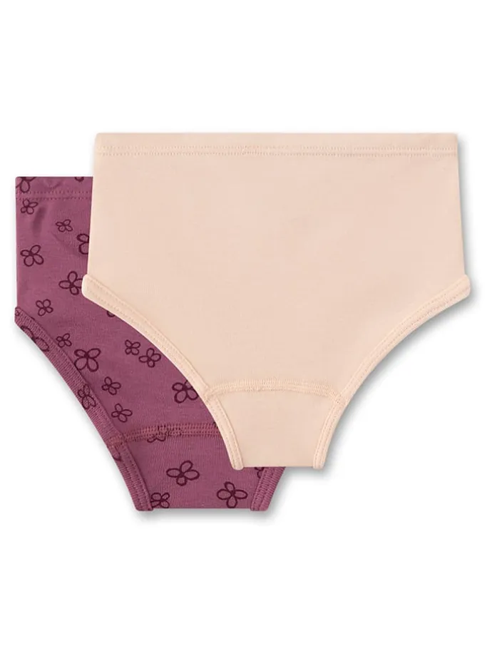 2er-Set: Slips in Beige/ Lila