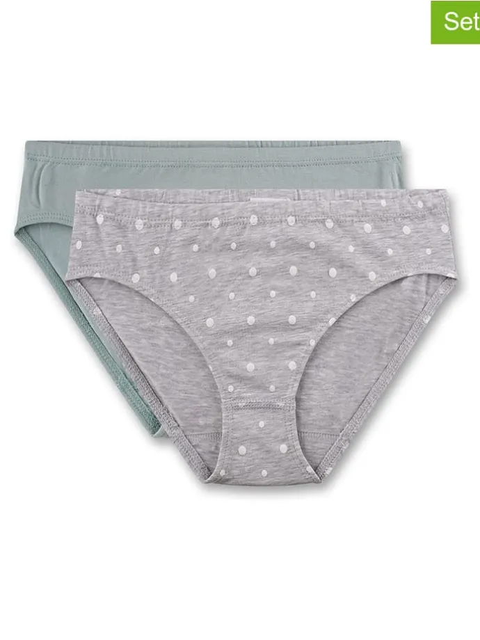 2er-Set: Slips in Grau/ Grün