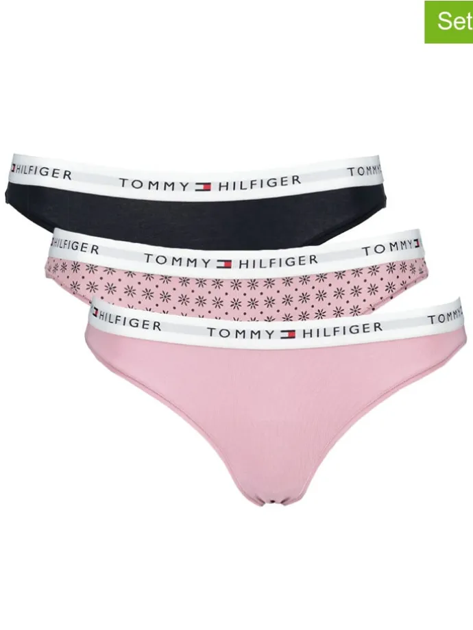3er-Set: Slips in Rosa/ Schwarz