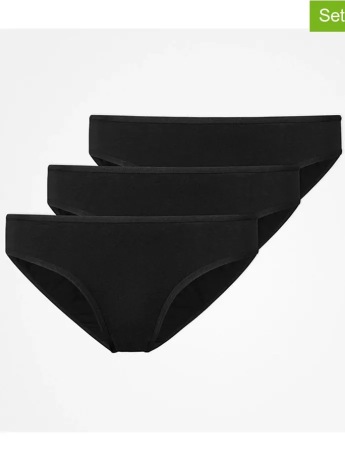 3er-Set: Slips in Schwarz