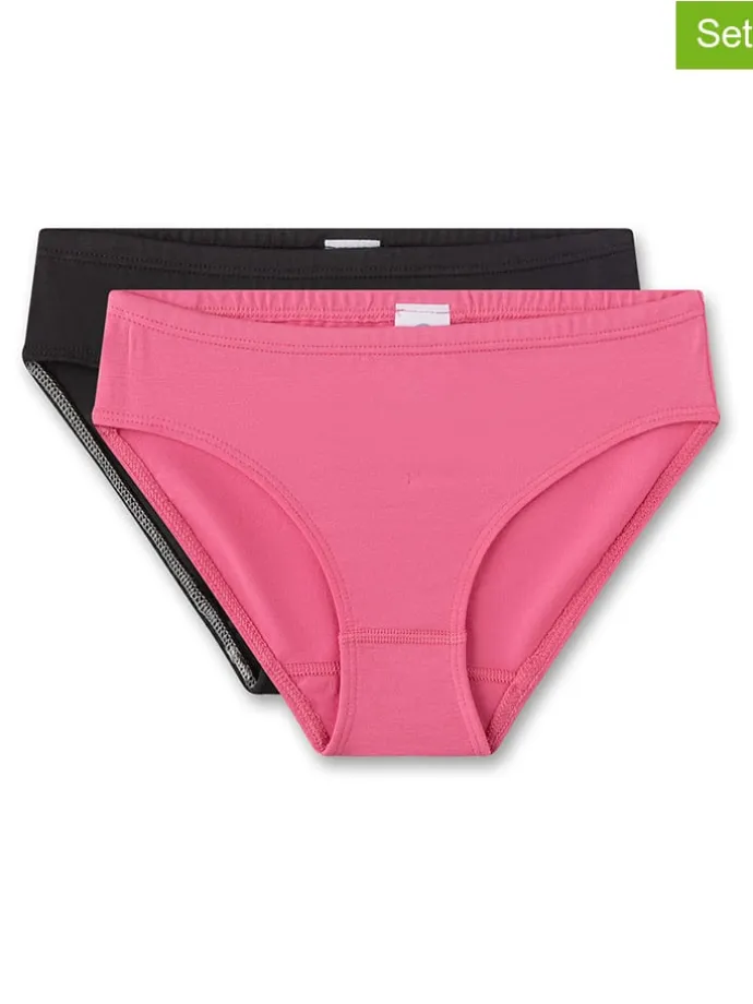 2er-Set: Slips in Schwarz/ Pink