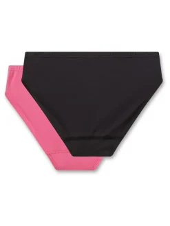 2er-Set: Slips in Schwarz/ Pink