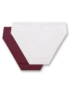 2er-Set: Slips in Weiß/ Lila