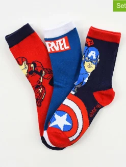 3er-Set: Socken "Avengers" in Rot/ Blau/ Dunkelblau