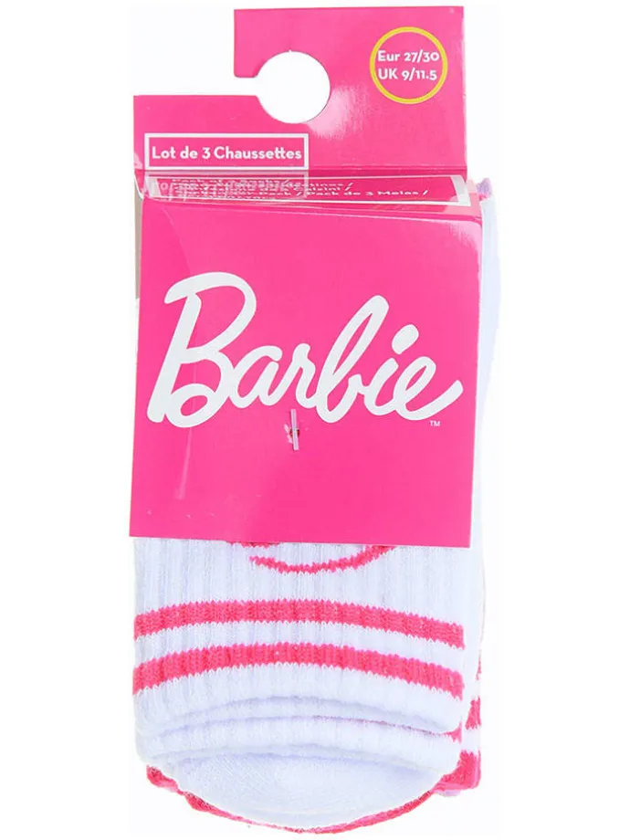 3er-Set: Socken "Barbie" in Pink/ Weiß