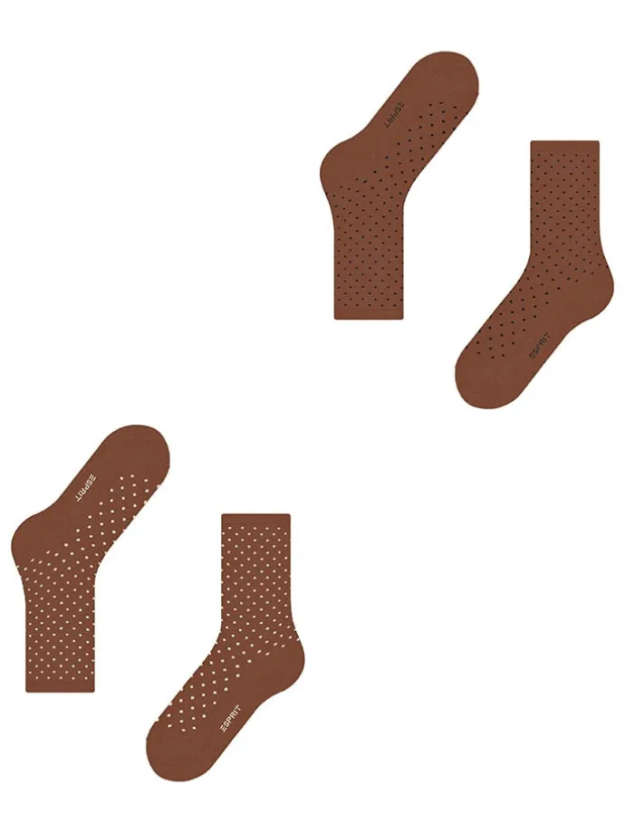 2er-Set: Socken ''Fine Dot'' in Hellbrau/ Schwarz/ Weiß
