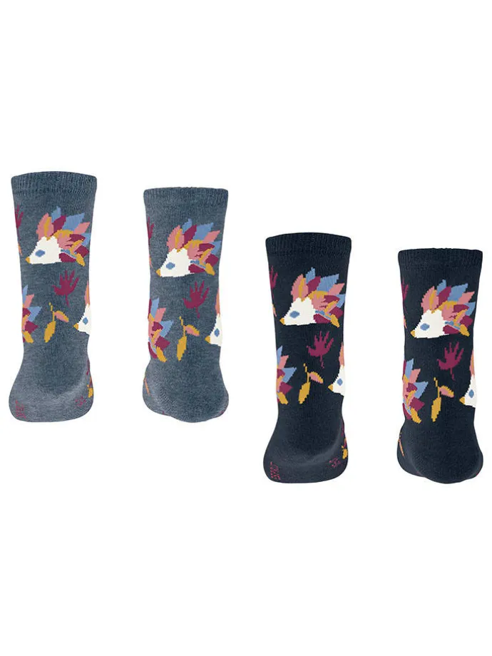 2er-Set: Socken "Hedgehog" in Schwarz/ Grau