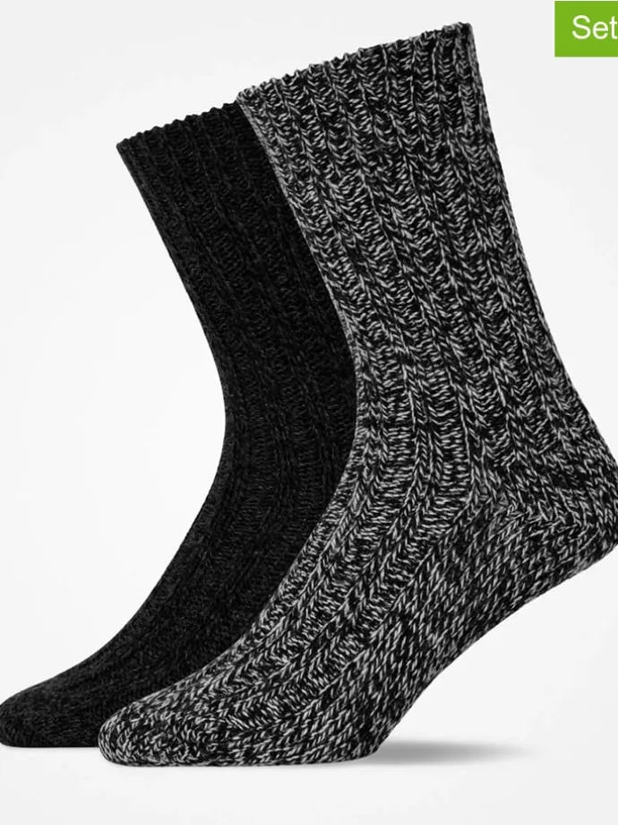 2er-Set: Socken in Anthrazit/ Schwarz