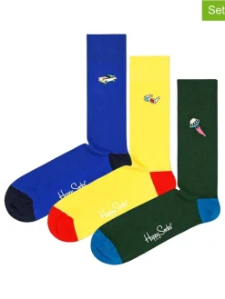 3er-Set: Socken in Blau/ Gelb/ Grün