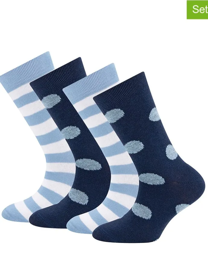 4er-Set: Socken in Dunkelblau/ Hellblau