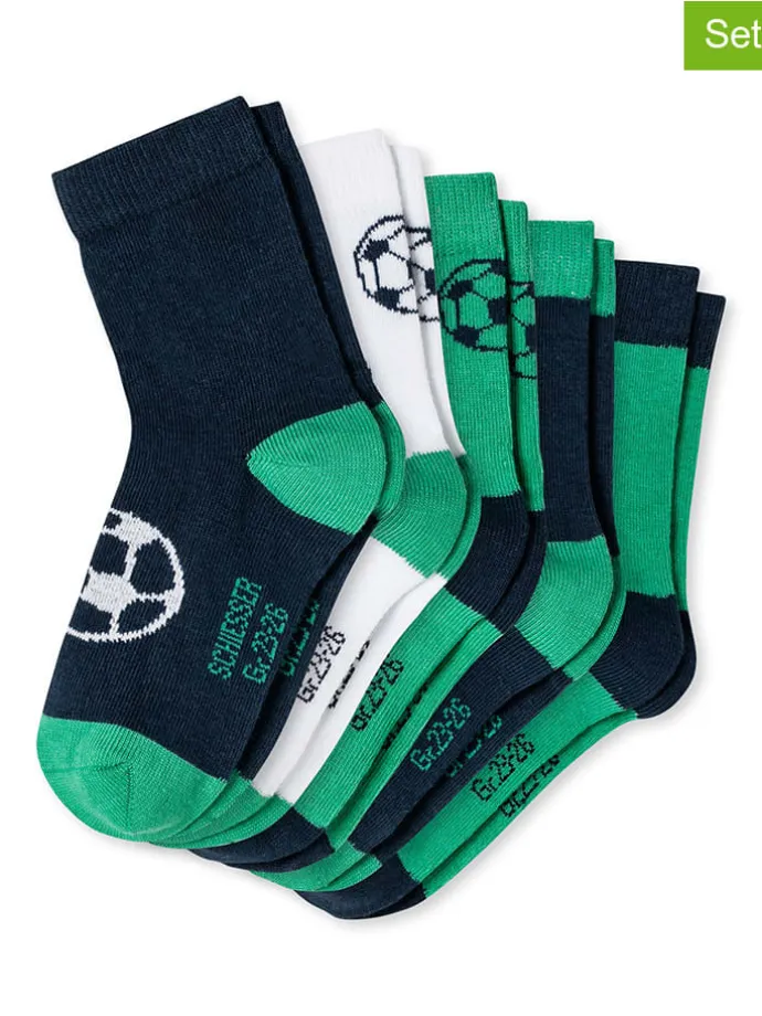 5er-Set: Socken in Dunkelblau/ Grün