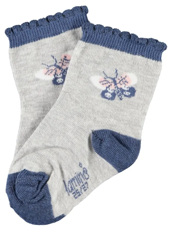 3er-Set: Socken in Grau/ Blau/ Rosa