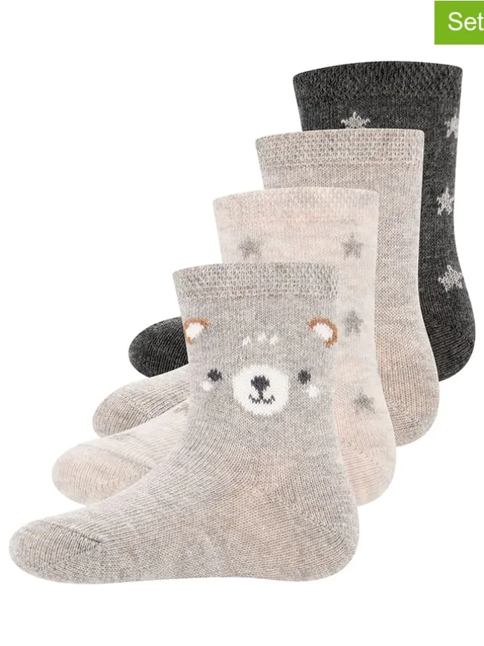 4er-Set: Socken in Grau/ Dunkelblau