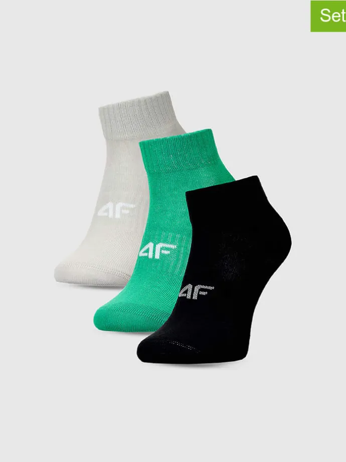 3er-Set: Socken in Grau/ Grün/ Schwarz
