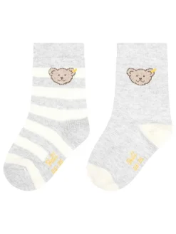 2er-Set: Socken in Grau/ Weiß