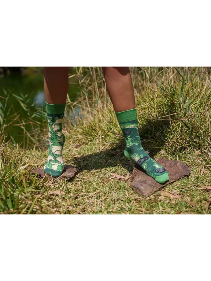 2er-Set: Socken in Grün/ Beige