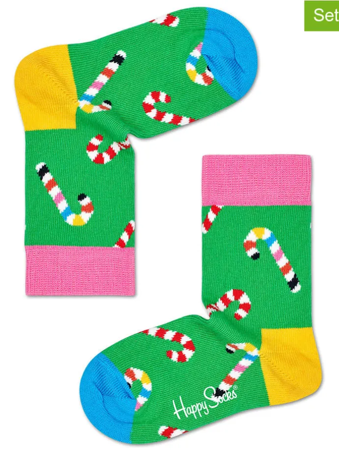 2er-Set: Socken in Grün/ Bunt