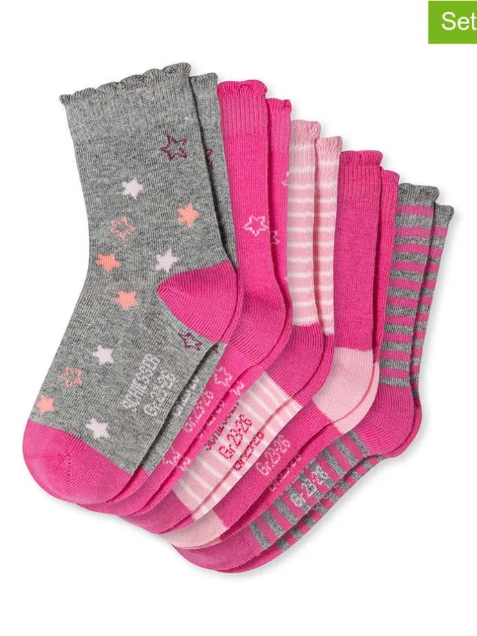 5er-Set: Socken in Rosa/ Pink/ Grau
