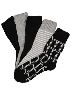 5er-Set: Socken in Schwarz/ Grau