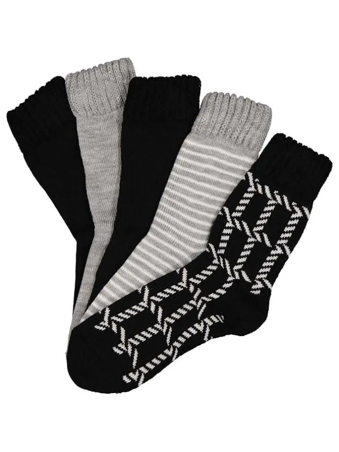 5er-Set: Socken in Schwarz/ Grau