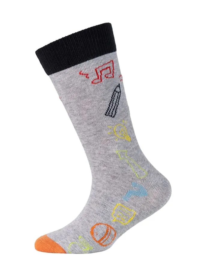5er-Set: Socken in Schwarz/ Hellgrau