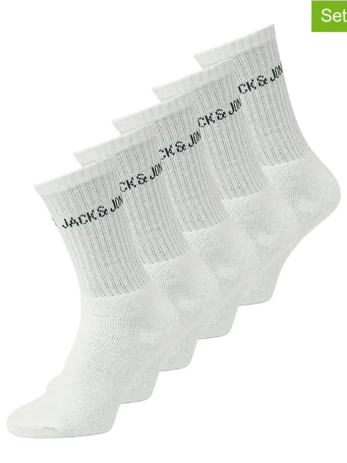 5er-Set: Socken in Weiß