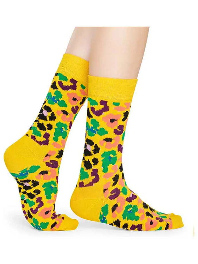 2er-Set: Socken "Leopard" in Rosa/ Gelb