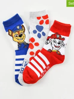 3er-Set: Socken "Paw Patrol" in Blau/ Rot/ Weiß