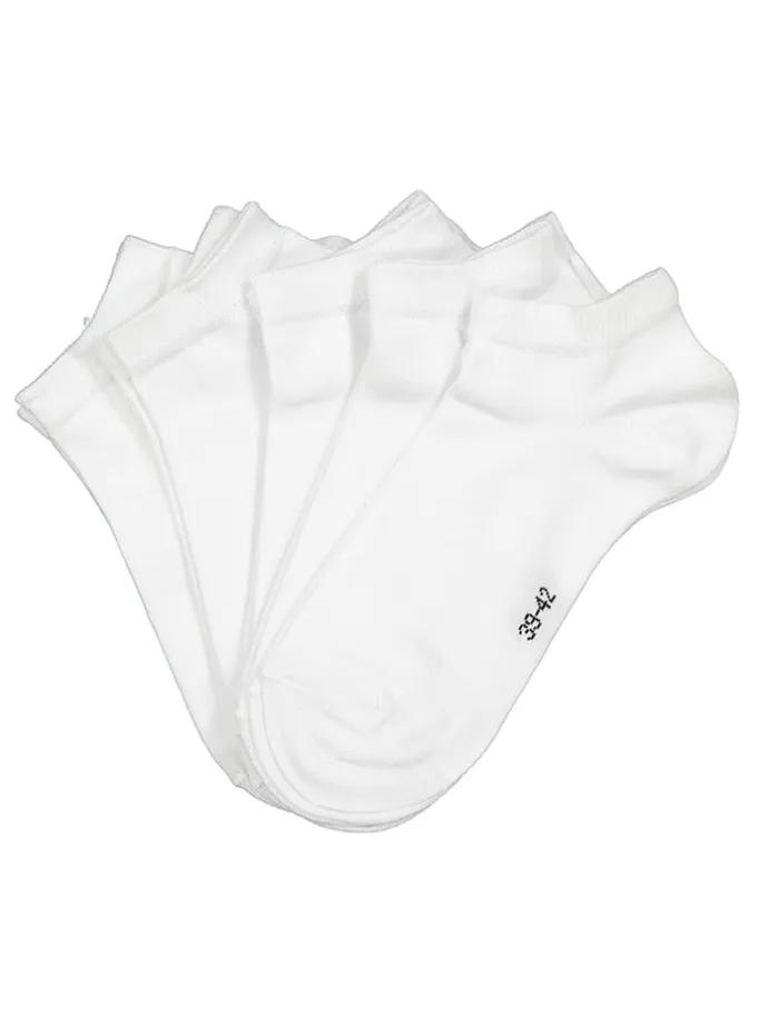 5er-Set: Socken "Sneaker" in Weiß-Damen