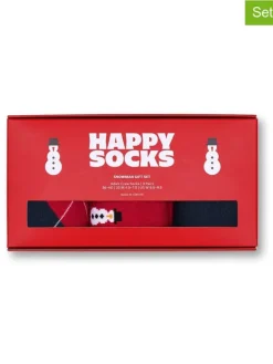 3er-Set: Socken "Snowman" in Rot/ Dunkelblau