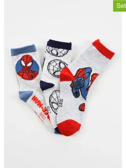 3er-Set: Socken "Spiderman" in Weiß/ Bunt