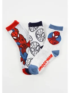 3er-Set: Socken "Spiderman" in Weiß/ Bunt