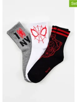 3er-Set: Socken "Spiderman" in Grau/ Schwarz/ Weiß