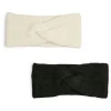 2er-Set: Stirnbänder in Creme/ Schwarz