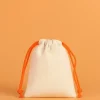 10er-Set: Stoffbeutel in Beige/ Orange - (L)13 x (B)10 cm