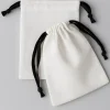 10er-Set: Stoffbeutel in Weiß/ Schwarz - (L)20 x (B)15 cm