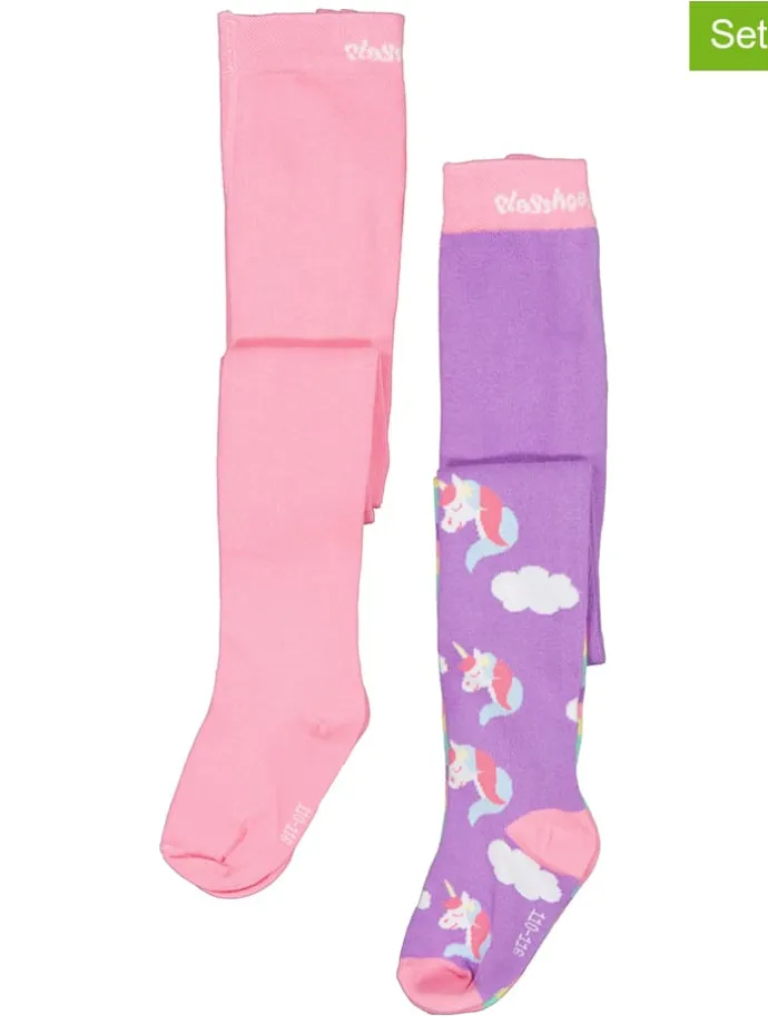 2er-Set: Strumpfhosen in Rosa/ Lila