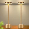 2er-Set Tischleuchte LED in gold Akku Kabellos Touch Dimmbar H 31.5cm
