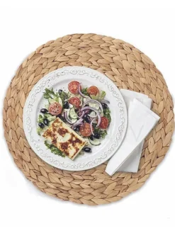 6er-Set: Tischsets in Hellbraun - Ø 35 cm