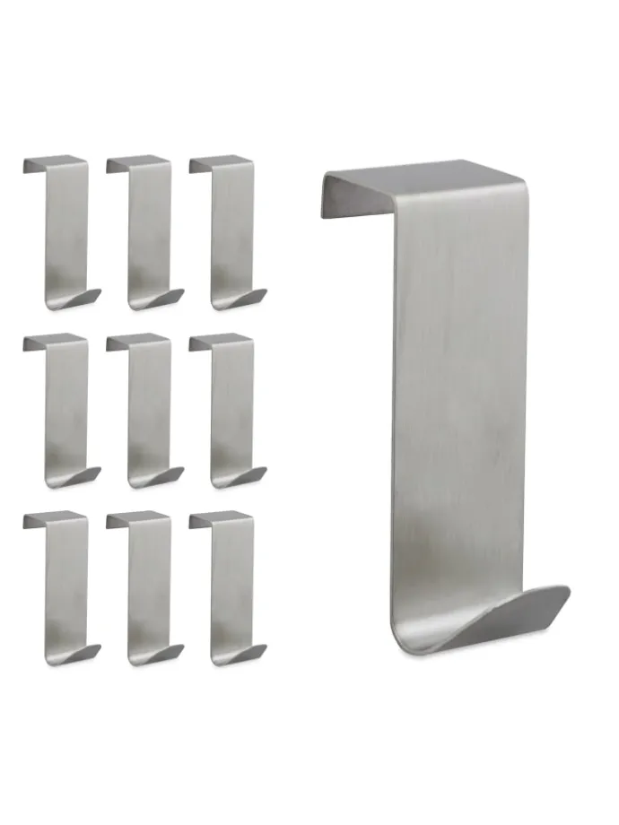 10er-Set: Türhaken in Silber