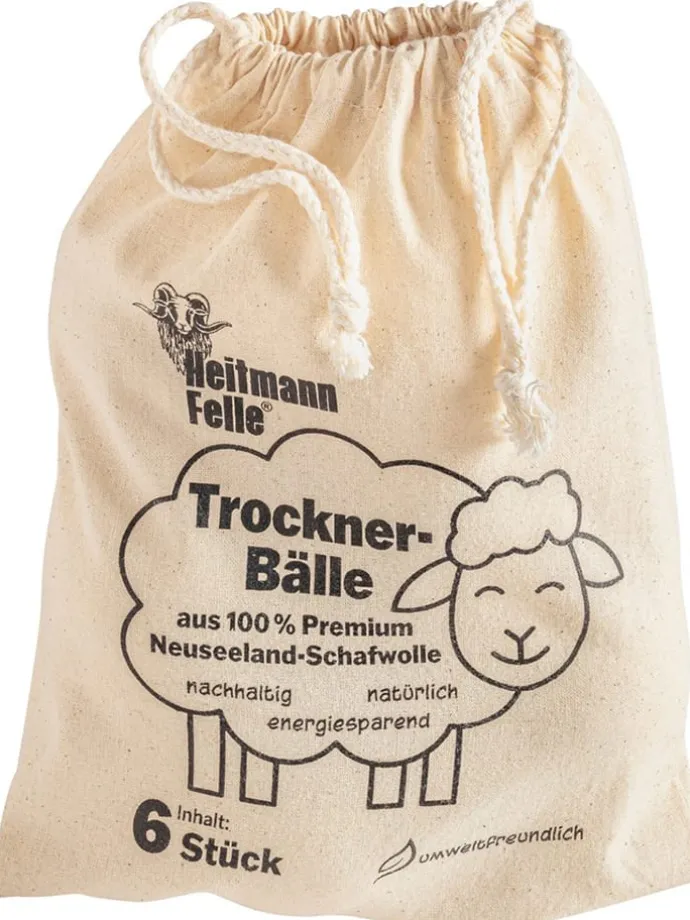 6er-Set: Trocknerbälle in Beige - Ø 7,5 cm