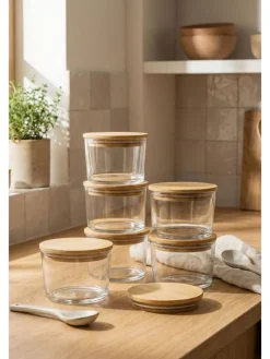 6er-Set: Vorratsbehälter in Beige - 220 ml