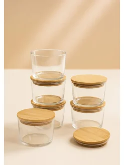 6er-Set: Vorratsbehälter in Beige - 220 ml
