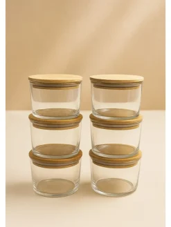 6er-Set: Vorratsbehälter in Beige - 220 ml