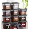 12er-Set: Vorratsbehälter in Grau - 550 ml