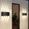 2er-Set Wandleuchte LED in schwarz Modern warmweiß 7W IP65 Up Down L 22cm