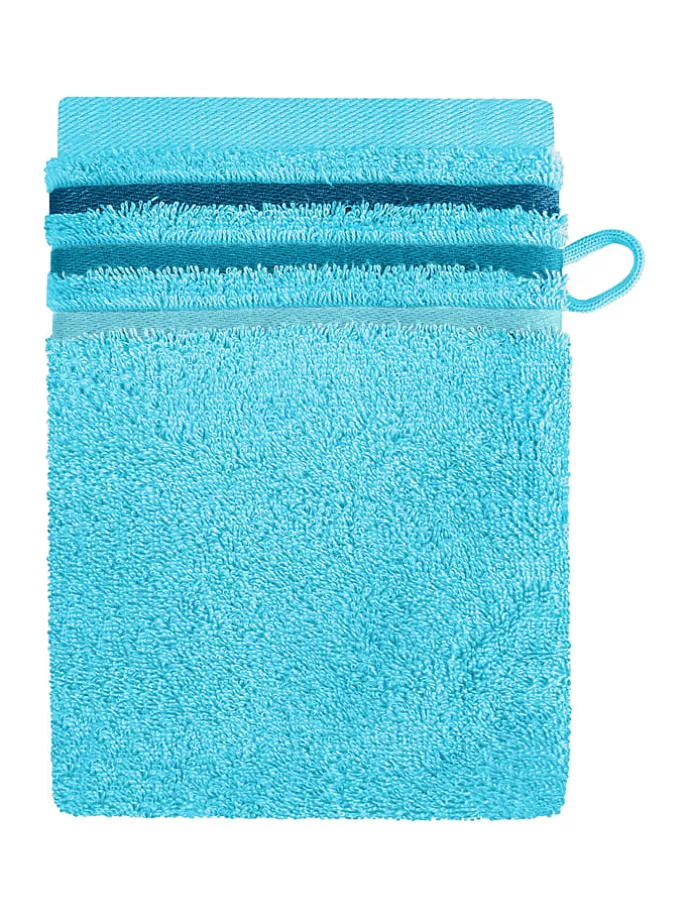 5er-Set: Waschhandschuhe "Skyline" in Türkis