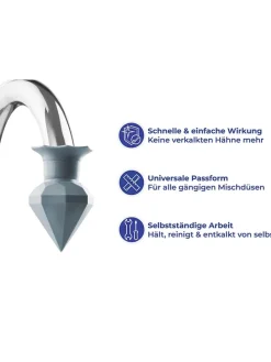 2er-Set: Wasserhahn-Entkalker  in Grau - (H)7 x  Ø 5 cm