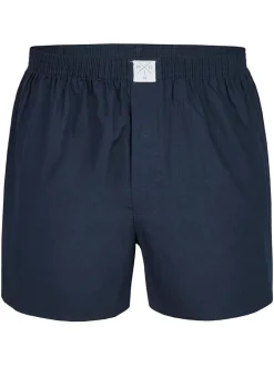 3er-Set: Webboxershorts in Dunkelblau/ Rot